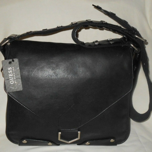 Vintage Rare Studded Strap Messenger Sling Cross Body Bag - Picture 1 of 8